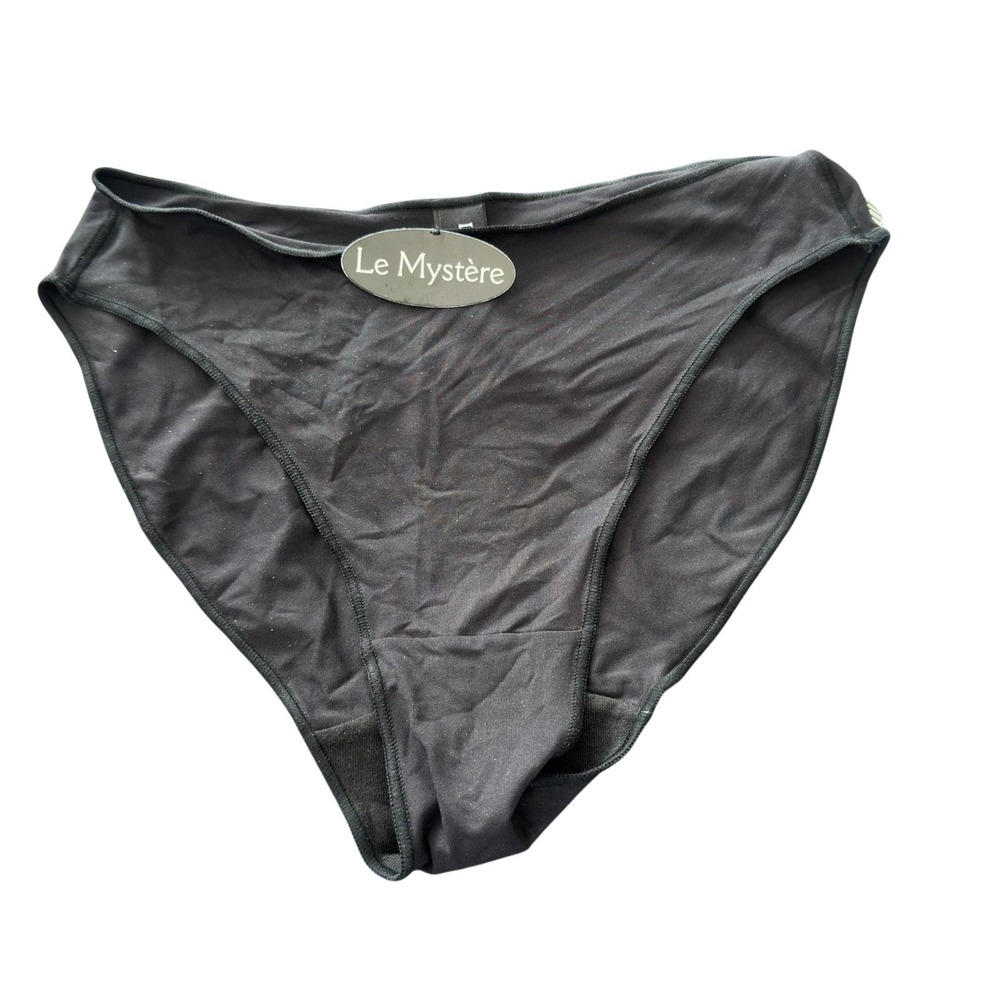 Le Mystere L'image Collection 455 Brief Black Nylon Lycra Spandex Size S NWT